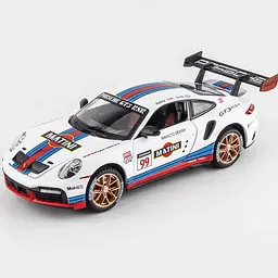 Колекційна металева модель автомобіля АвтоЕксперт Porsche 911 GT3 RSR з інерцією, світлом та звуком 1:32 - мініатюра 2