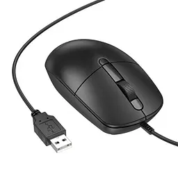 Дротова оптична USB Мишка BOROFONE BG17 Morning business wired mouse чорна - мініатюра 2