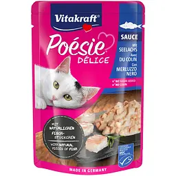 Вологий корм для котів Vitakraft Poesie Delice Coalfish із сайдою в соусі 85 г