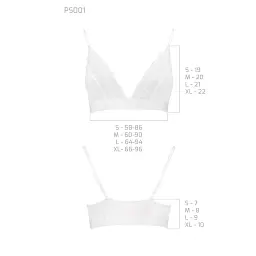 Еластичний топ з мереживом Passion TOP white L - мініатюра 3