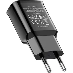 Мережевий зарядний пристрій Hoco C88A 2-USB Black [118821] - мініатюра 3
