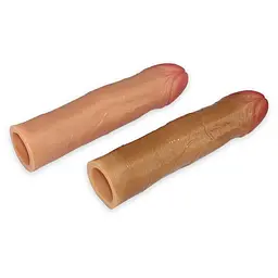 Насадка на пеніс Lovetoy Revolutionary Silicone Nature Extender 17.8 см коричневий - мініатюра 4
