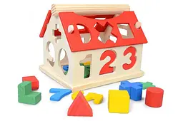 Дерев'яний сортер "Будиночок" XY-8207 г.14 x 11 x 11,5см - мініатюра 2
