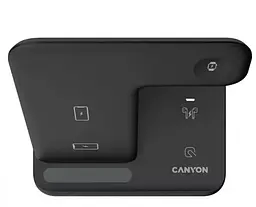 Зарядний пристрій Canyon WS-302 3 в 1 QI Black (CNS-WCS302B) - мініатюра 3
