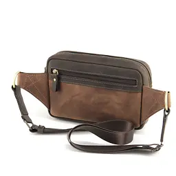 Сумка поясна шкіряна бананка Tom Stone 1251 R-Br світло-коричнева - мініатюра 4