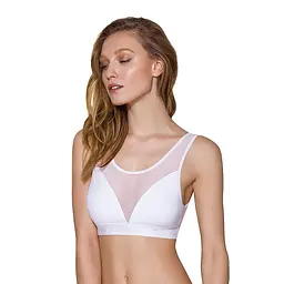 Топ з прозорою вставкою Passion PS002 TOP XL, white - мініатюра 1