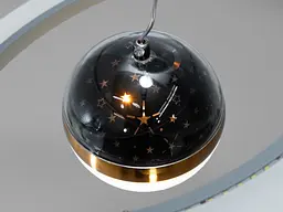 Стельова люстра LED Diasha 2391-600+400GR 85W, сіра, для кафе, вітальні, спальні - мініатюра 5