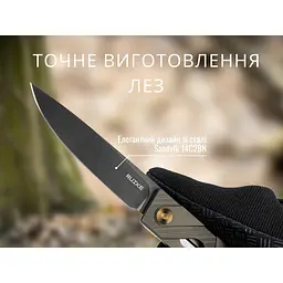 Ніж складаний туристичний Ruike P878-AK, (8.7 см) 14C28N / 6063Aluminum сірий - мініатюра 13