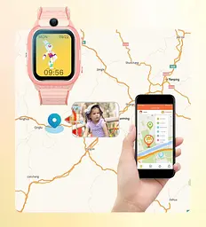 Дитячий смарт годинник K61 з GPS, 4G дзвінками від SIM картки, прослуховуванням та кнопкою SOS Рожевий - мініатюра 5