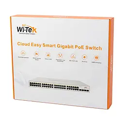 PoE-комутатор 52-портовий керований Wi-Tek WI-PCES352GF гігабітний 48x1000Mbps PoE+, 4xSFP, 370W, Cloud, ONVIF (73-00256) - мініатюра 10