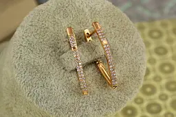 Сережки Xuping Jewelry подвійна доріжка оклик 2,7 см золотисті