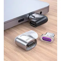 Адаптер кутовий Wuw Magnetic Type-C 120W 5A 480Mbps Білий - мініатюра 2