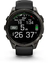 Смарт-годинник Garmin Fenix 8 47mm Solar Sapphire Carbon Gray DLC Titanium w. Black/Pebble Gray S. Band (010-02906-10) - мініатюра 4