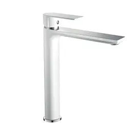Змішувач для умивальника Haiba Alex 001 High white/chrome HB9564 Білий матовий