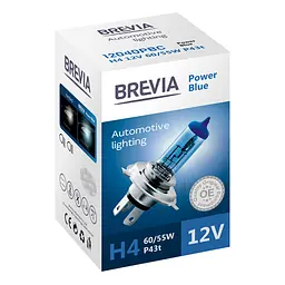 Галогенова лампа Brevia H4 12V 60/55W P43t Power Blue CP(12040PBC)