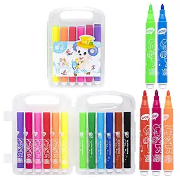 Набір фломастерів Water color pen 229-12(Blue) 12 кольорів, у пластиковому боксі