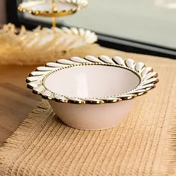 Тарілка глибока Yiwu Tiffany порцелянова 25.5 см сервірувальна для подачі перших страв салатів ML2006 - мініатюра 2