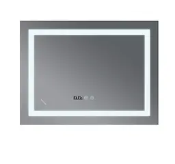 Дзеркало Mixxus WARM MR02-80x60-CASE з LED Touch, Anti-fog, димером, регулюванням яскравості, годинником (MI6671) - мініатюра 3