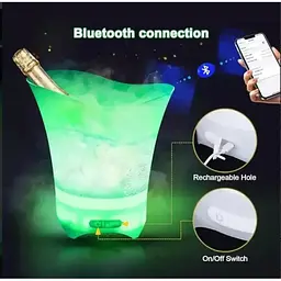 Світлове відро для льоду Bucket Light з Bluetooth - LED відро для напоїв, бару, вечірки, пікніка та сервірування - мініатюра 6