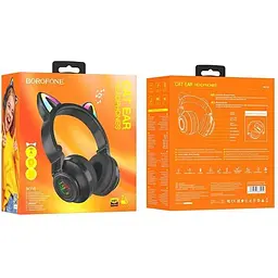 Навушники Borofone Cat ear BT headphones BO18 чорні - мініатюра 8