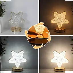 Нічник світильник 3 режими настільна кришталева лампа у формі зірки Creative Table Lamp - мініатюра 4