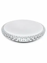 Стельова LED-люстра кругла біла 50 W 50 см з пультом, димером і нічником (49675914)