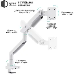 Кронштейн QUBE 5727GB.USB White 5727GW.USB - мініатюра 5