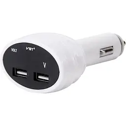 Автомобільний зарядний пристрій з вольтметром VST 708V White (VST.708Vw)