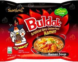 Локшина швидкого приготування Samyang Buldak Artificial Spicy Chicken Flavor Ramen 5х145г - мініатюра 4
