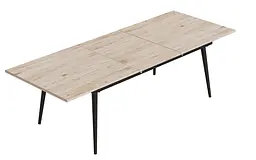 Стіл журнальний трансформер Dandi Small Ferrum-decor 45x120(160)x70 Чорний метал ДСП Дуб Сан-Марино 16 мм (FRD-106798) - мініатюра 4