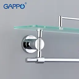 Полиця з тримачем для рушників Gappo G1807-4, 580x120 мм, хром, Хром - мініатюра 3