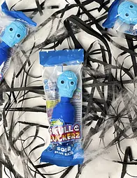 Льодяник з кислою рідиною Halloween Skull Suckers - блакитна малина 40g