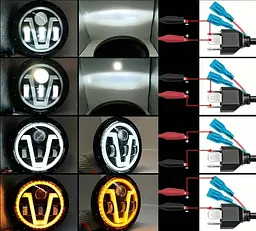 Фара LED ВАЗ 2101 2121 ГАЗ УАЗ іномарки мото 7 дюймів з V-подібними ДХО та лінзою - мініатюра 4