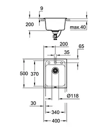 Кухонна мийка Grohe K700 із композиту 31650AT0, Чорний - мініатюра 4