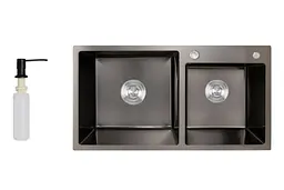 Кухонна мийка Lidz H7843 PVD 3.0/1.0 мм LDH7843BPVD45586