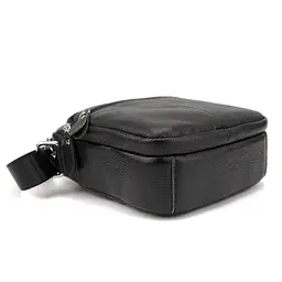 Шкіряний компактний чоловічий месенджер чорний Tiding Bag M56-0080A - мініатюра 5