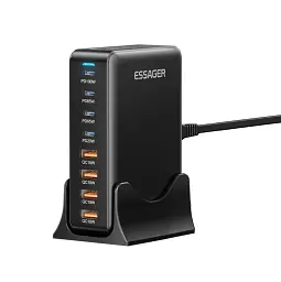 Зарядний пристрій Essager 4xUSB-C + 4xUSB 320W GaN (EZC320W-QJB0G-Z) - мініатюра 2