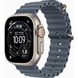 Смарт-годинник Apple Watch Ultra 3 GPS + Cellular 49mm Natural Titanium Case with Anchor Blue Ocean Band (MEWH4QP/A) - мініатюра 4