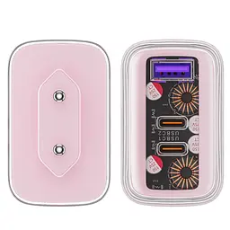 Мережевий зарядний пристрій Acefast A45 USB/2 Type-C QC PD PD65W GaN рожевий - мініатюра 7