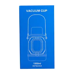 Термос для туризму Vacuum Cup 1,5 л з фліп кришкою та складаними ручками, темно-синій Yiwu HP-14-21BL - мініатюра 18