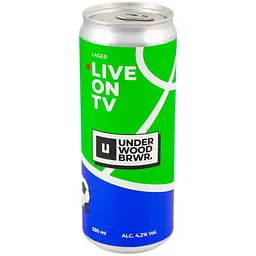 Пиво Underwood Brewery Live On TV світле 4.2% 0.33 л з/б