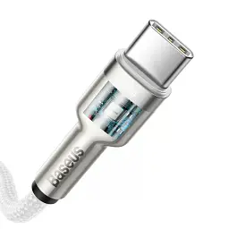Кабель Baseus Cafule Metal USB-C to USB-C 100W 1m White (CATJK-C02) [82102] - мініатюра 4