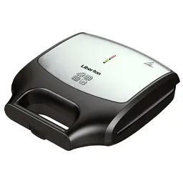 Мультимейкер Liberton LSM-5108, Black/Silver, 1400W, 4в1 гриль, трикутні сендвічі 4шт, бельгійські вафлі 2шт, горішки 12шт, антипригарне покриття, індикатор живлення та готовності, автоматичний контроль температури