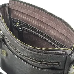 Чоловіча шкіряна сумка через плече GS 23*20*5 см коричнева флотар (ЛА 001 кор Ф) 200 мм - мініатюра 8
