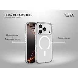 Чохол iLera ClearShell Camera Button with MagSafe для Apple iPhone 17 Pro Transparent (iLHsCLCaB17Pr) [150429] - мініатюра 6