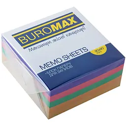 Блок паперу для нотаток Buromax Декор проклеєний 90х90х40 мм різнобарвний (BM.2284)