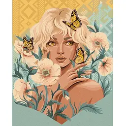 Картина за номерами Ideyka Дівчина з метеликами ©pollypop92 KHO2542 40х50 см