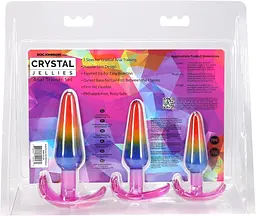 Набір анальних пробок Doc Johnson Crystal Jellies - Anal Trainer Set - Rainbow - мініатюра 7