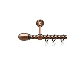Карниз Orvit Белуно металевий однорядний відкритий скручена труба кільце металеве Мідь 16 мм 160 см (00-00025128)