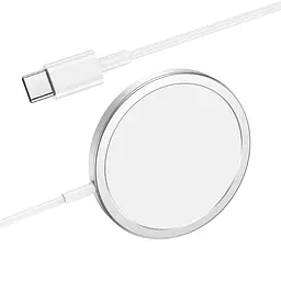 Бездротовий зарядний пристрій Hoco CW30 Pro Magnetic Wireless Fast Charger/MagSafe 15W Silver [70769] - мініатюра 6